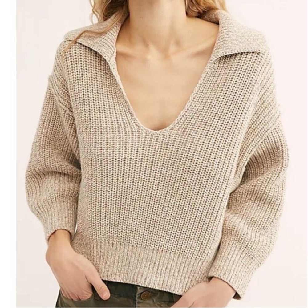 Free People Love This City Collared Sweater